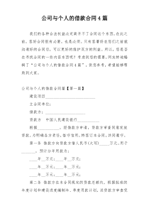公司与个人的借款合同4篇