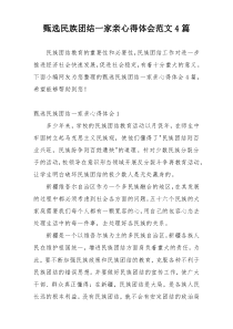 甄选民族团结一家亲心得体会范文4篇