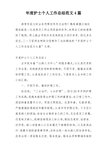 年度护士个人工作总结范文4篇