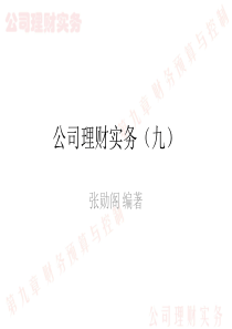 公司理财实务第九章