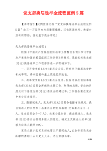 党支部换届选举全流程范例5篇