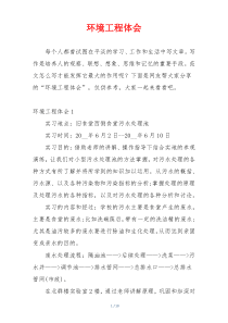 环境工程体会