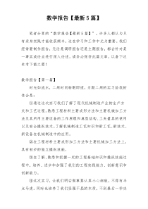 数学报告【最新5篇】