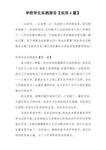 学校学生实践报告【实用4篇】