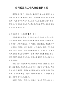公司转正员工个人总结最新5篇