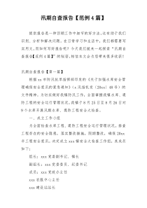 汛期自查报告【范例4篇】