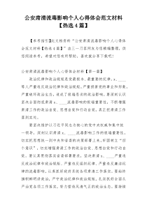 公安肃清流毒影响个人心得体会范文材料【热选4篇】