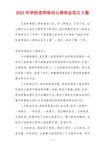 2023年学校老师培训心得体会范文5篇