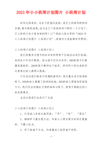 2023年小小班周计划图片 小班周计划