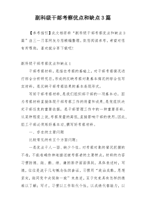 副科级干部考察优点和缺点3篇