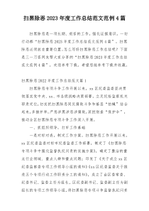 扫黑除恶2023年度工作总结范文范例4篇