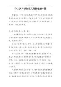 个人实习报告范文范例最新5篇