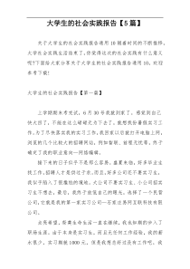 大学生的社会实践报告【5篇】