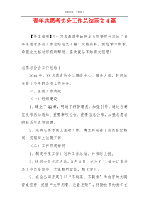 青年志愿者协会工作总结范文4篇
