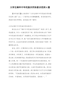 大学生铸牢中华民族共同体意识范例4篇