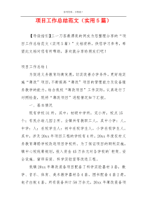 项目工作总结范文（实用5篇）