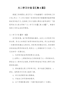 大二学习计划【汇集4篇】