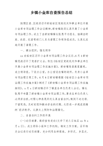 乡镇小金库自查报告总结