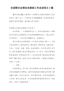 社团联合会理论实践部工作总结范文3篇