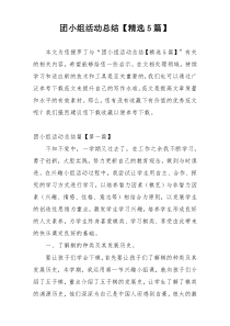 团小组活动总结【精选5篇】