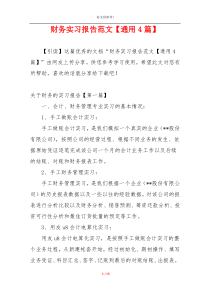 财务实习报告范文【通用4篇】