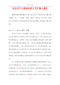 安全生产心得体会范文【汇集4篇】