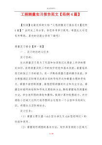 工程测量实习报告范文【范例4篇】