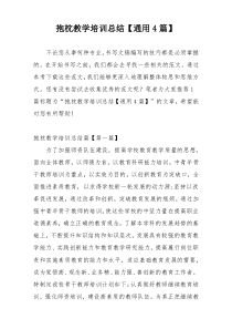 抱枕教学培训总结【通用4篇】