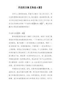 开店的方案【热选4篇】