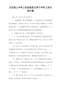 文化馆上半年工作总结范文和下半年工作计划方案