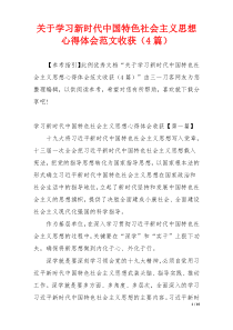 关于学习新时代中国特色社会主义思想心得体会范文收获（4篇）