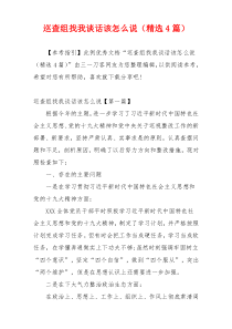 巡查组找我谈话该怎么说（精选4篇）