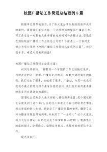 校园广播站工作简短总结范例5篇