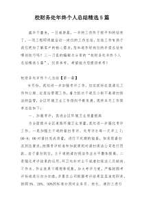 校财务处年终个人总结精选5篇