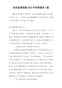 政治监督措施2023年范例通用3篇