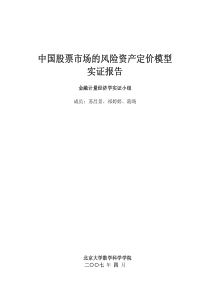 E5股票市场的风险资产定价模型实证报告