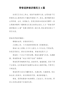 青春逐梦演讲稿范文4篇