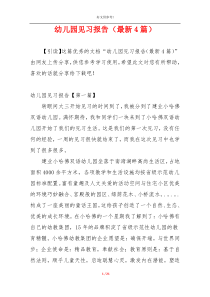 幼儿园见习报告（最新4篇）