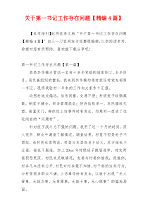 关于第一书记工作存在问题【精编4篇】