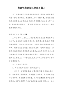 商会年度计划【热选5篇】