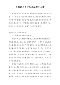 农经站个人工作总结范文4篇