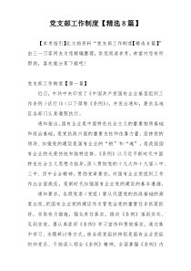 党支部工作制度【精选8篇】