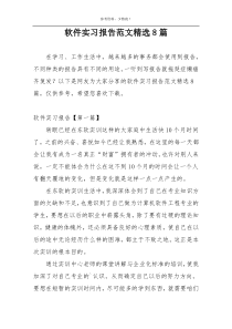 软件实习报告范文精选8篇