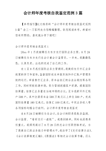 会计师年度考核自我鉴定范例3篇