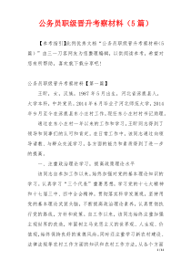 公务员职级晋升考察材料（5篇）
