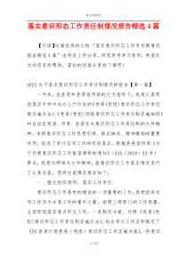 落实意识形态工作责任制情况报告精选4篇