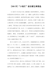 [500字]“小桔灯”读后感五章推选