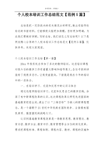 个人校本培训工作总结范文【范例5篇】