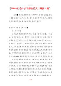 [3000字]会计实习报告范文（最新4篇）