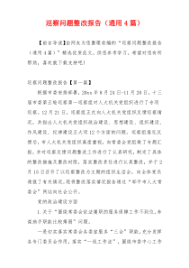 巡察问题整改报告（通用4篇）